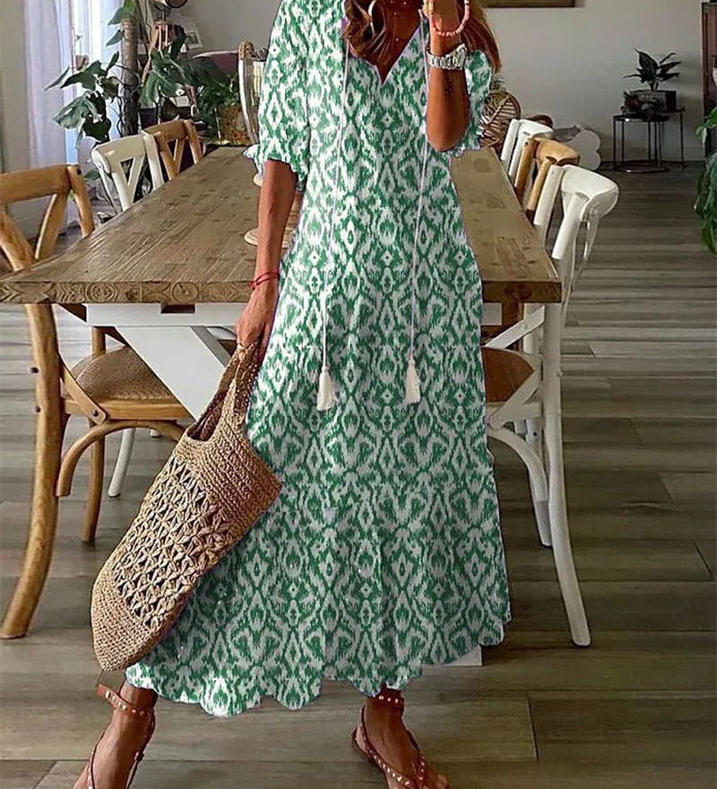Luna | Flattering Bohemian A-Line Maxi Dress