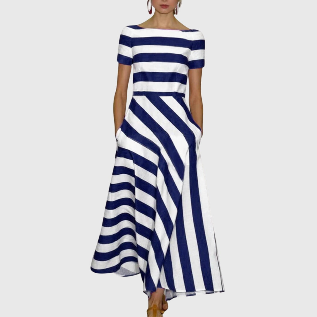 Carly | Striped Midi Dress