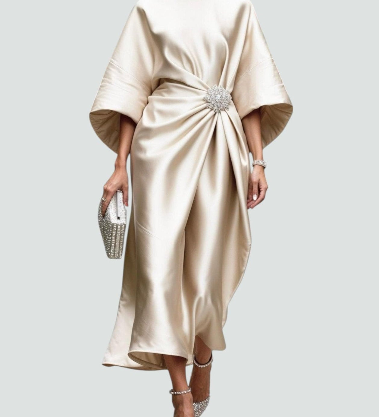 Dolores | Elegant Flowing Evening Midi Dress