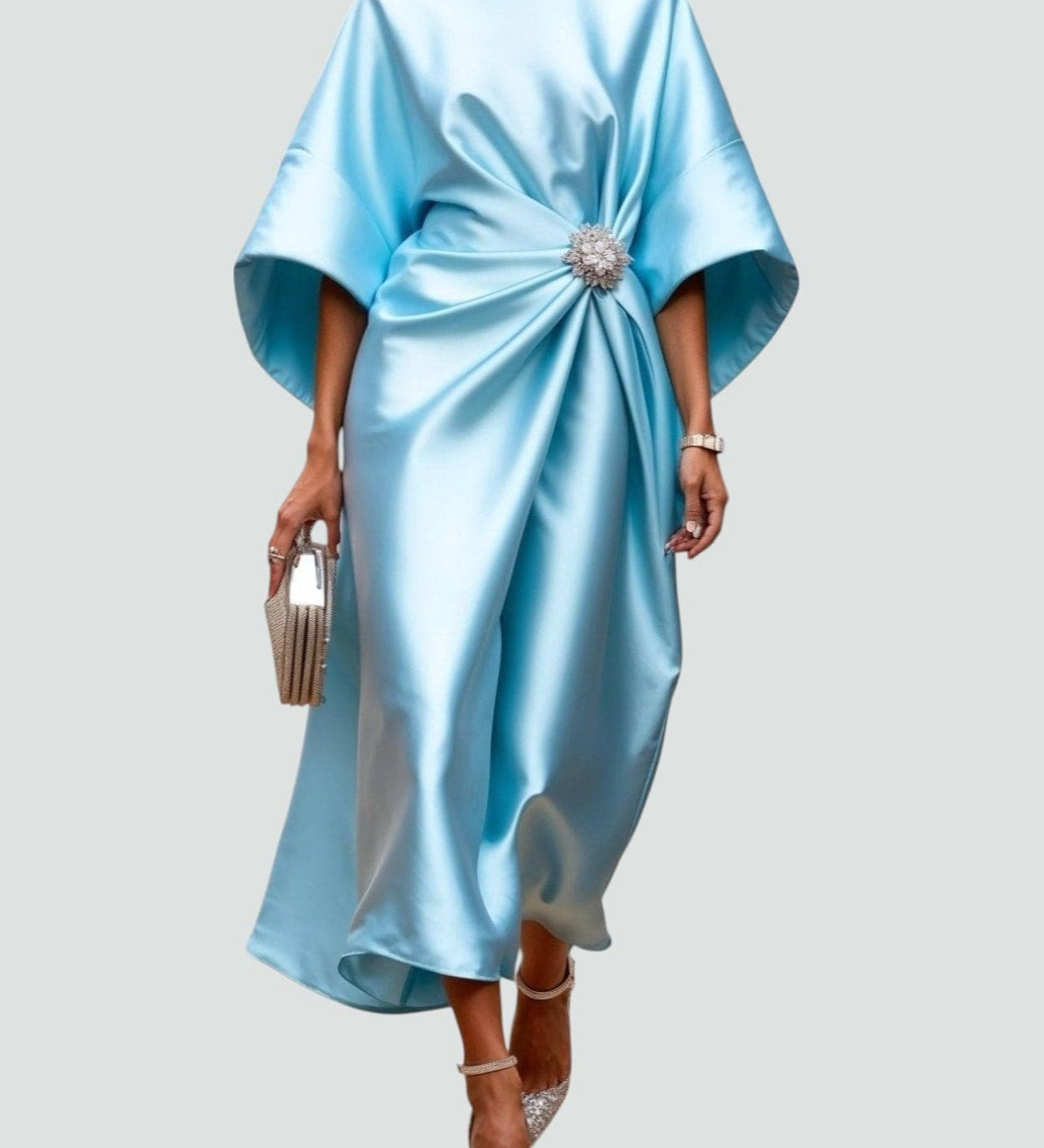 Dolores | Elegant Flowing Evening Midi Dress