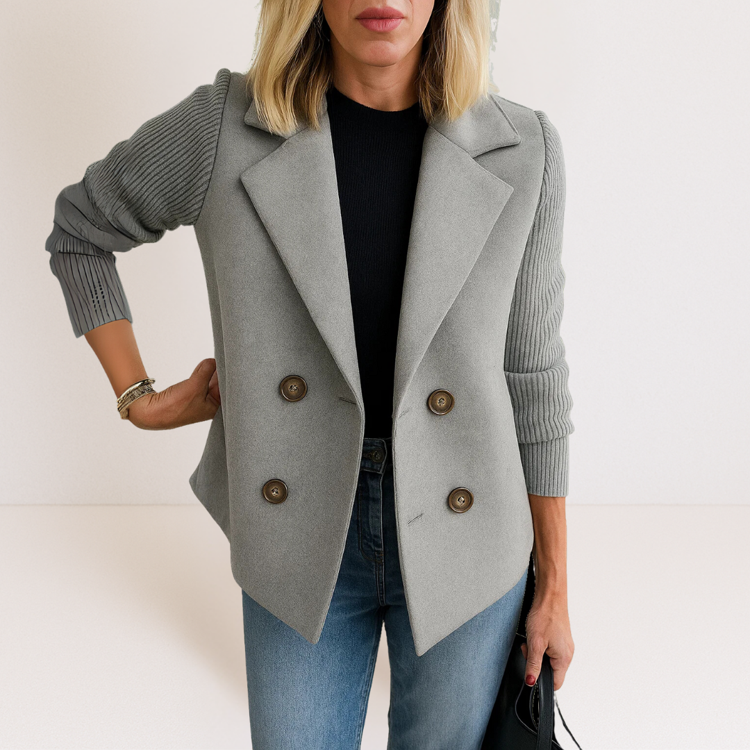 Vanessa | Knit-Sleeve Tailored Coat
