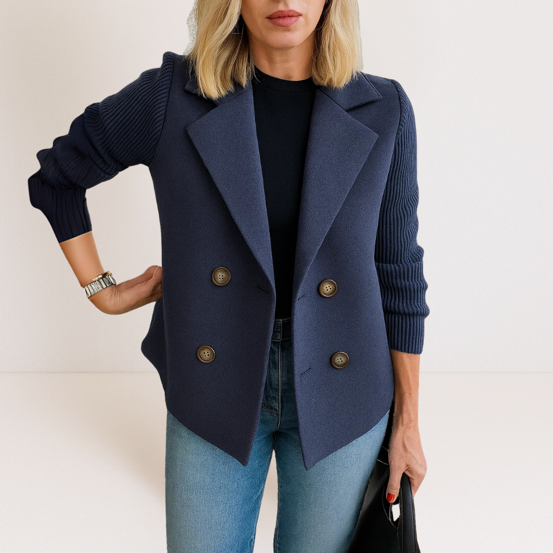 Vanessa | Knit-Sleeve Tailored Coat