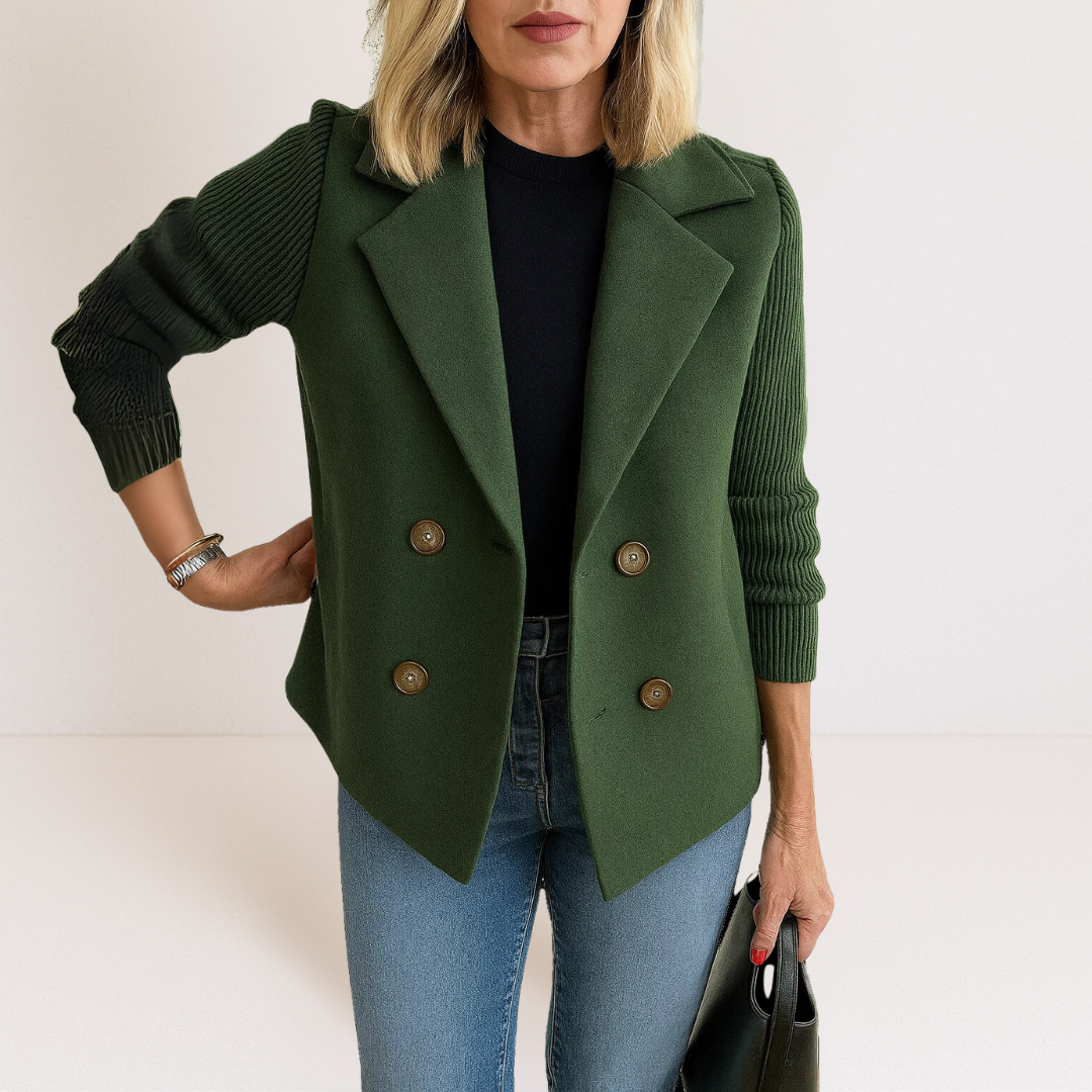 Vanessa | Knit-Sleeve Tailored Coat