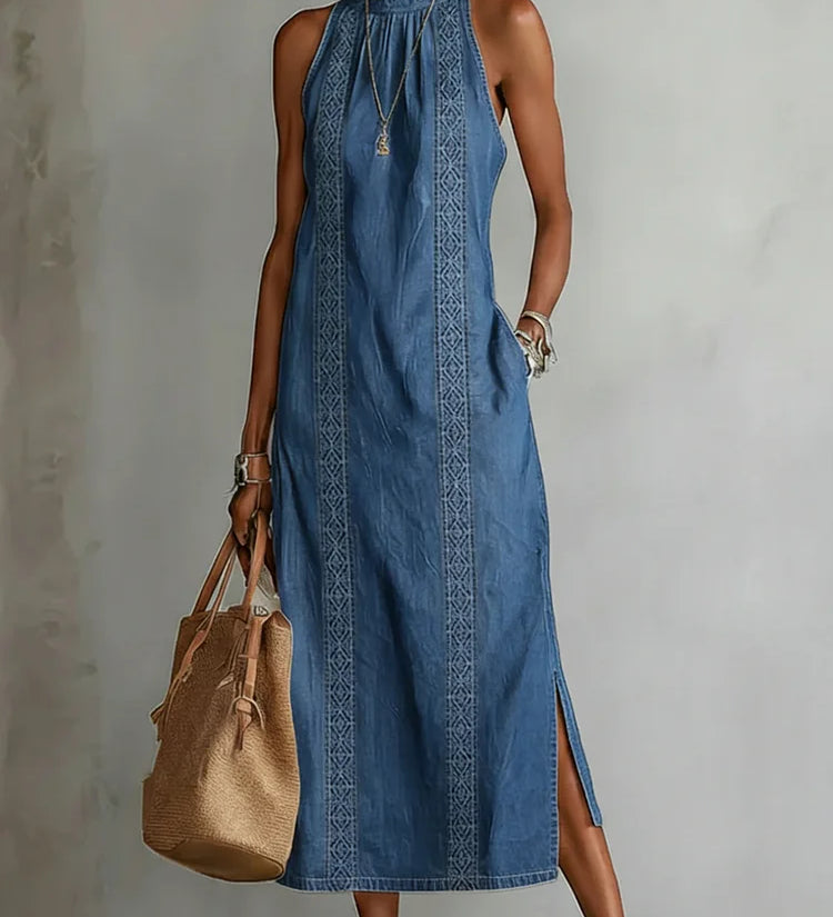 Julia | Vintage Lace Denim Dress