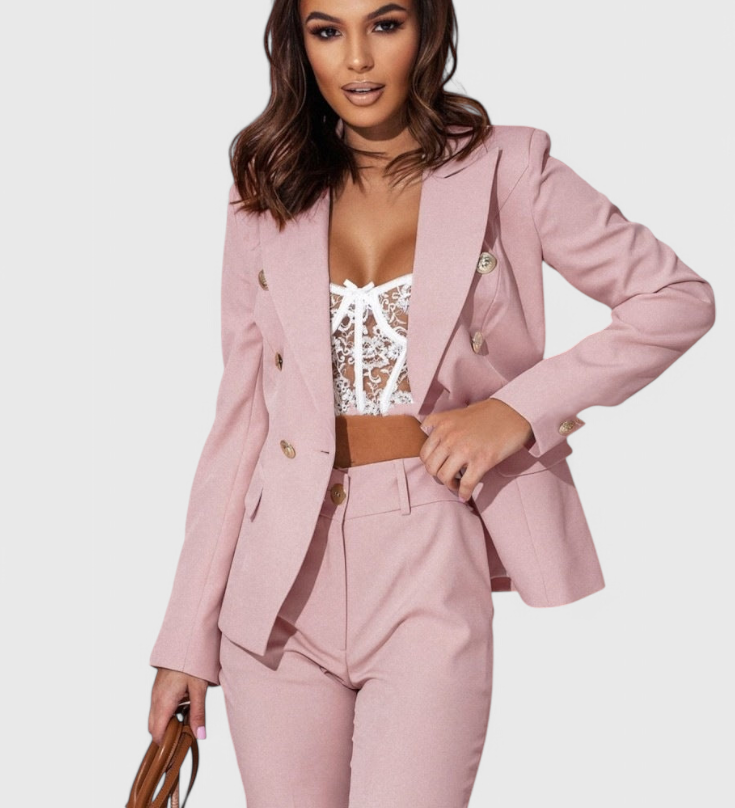 Rosalind Fitted Blazer with Slim Trousers