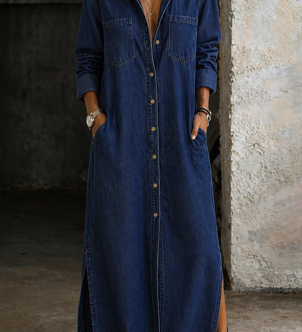 Daphne | Button-Front Denim Dress