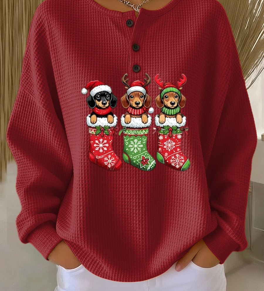 Grethe | Retro Christmas Sweater Featuring Dog Design