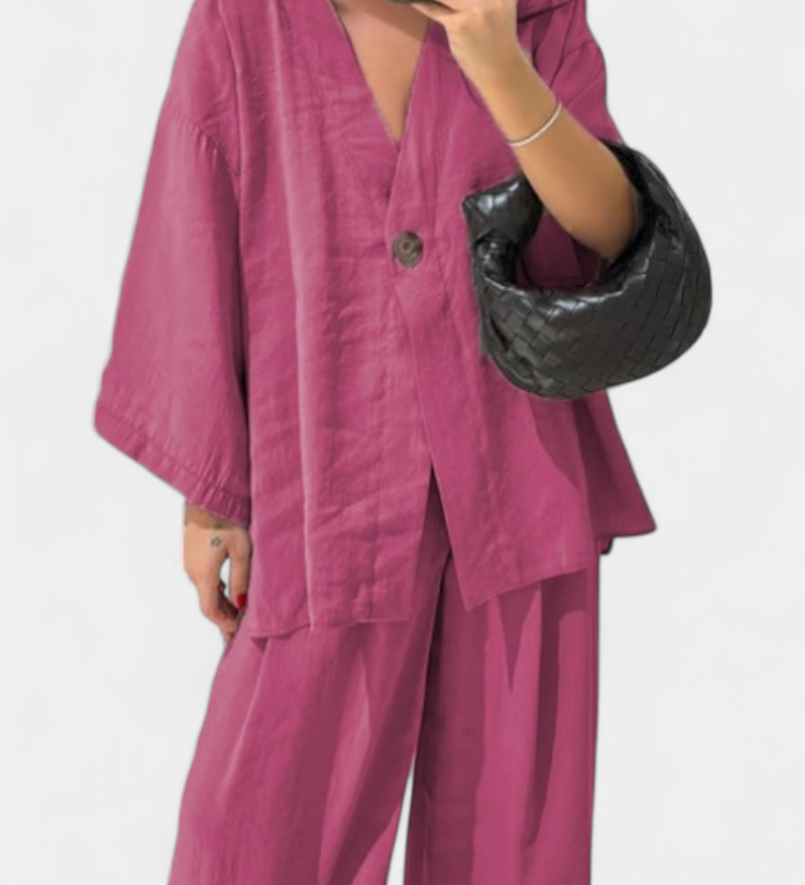 Eli | V-Neck Top with Straight-Leg Set