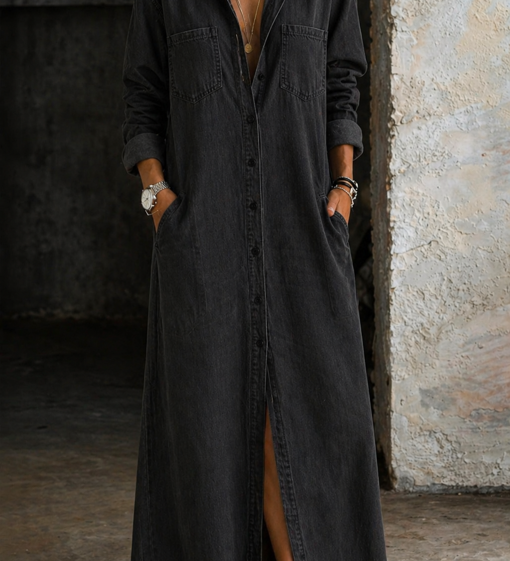 Daphne | Button-Front Denim Dress