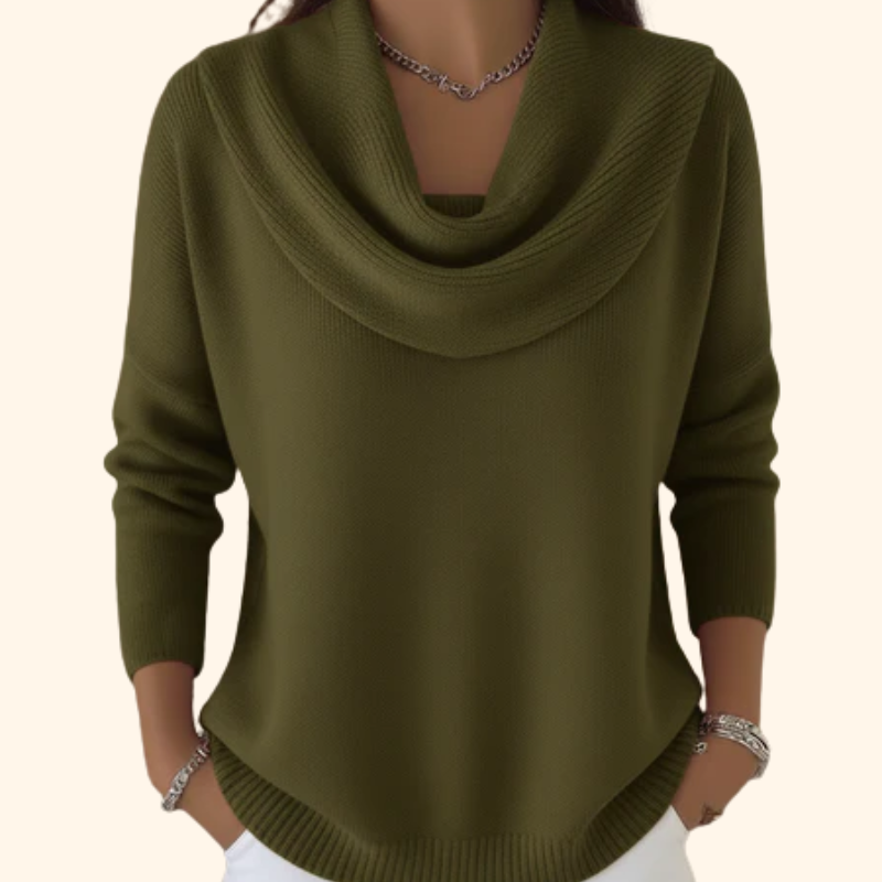 Vivian | Draped Cowl Neck Sweater