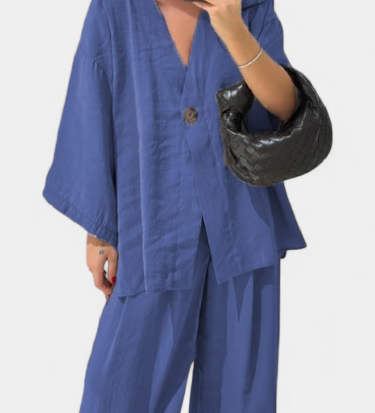 Eli | V-Neck Top with Straight-Leg Set