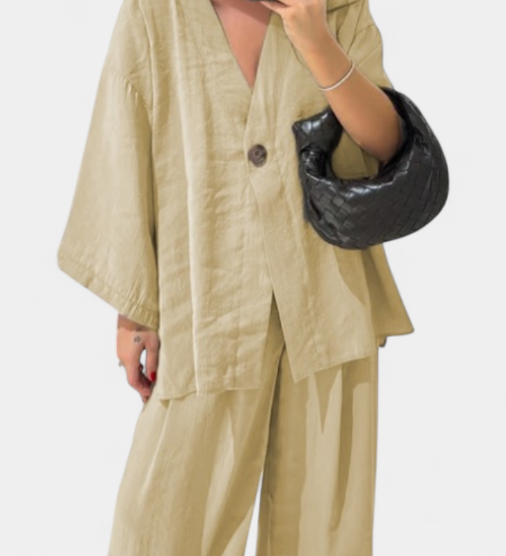 Eli | V-Neck Top with Straight-Leg Set