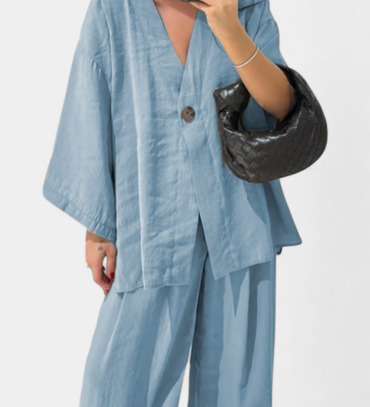 Eli | V-Neck Top with Straight-Leg Set
