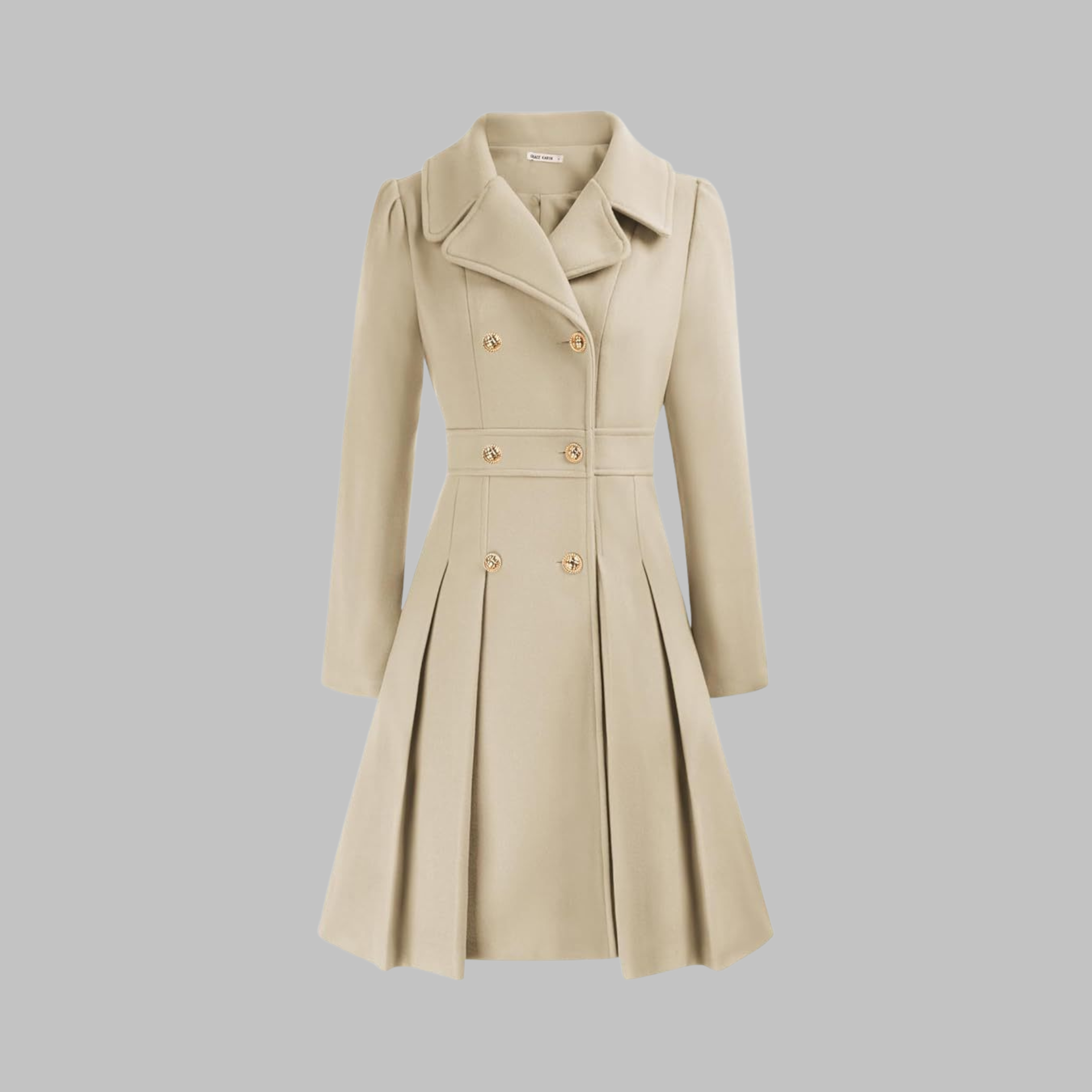 Dami | Elegant Double-Breasted Long-Sleeve Coat