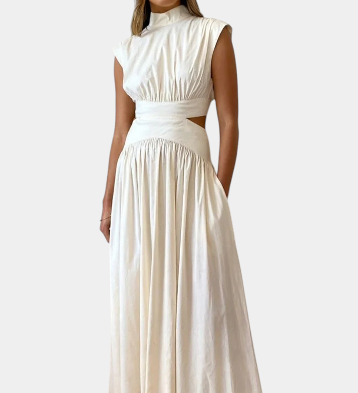 Jocelyn High Neck Top and Flowing Skirt with Side Slits
