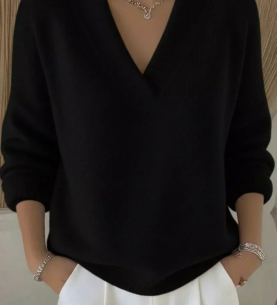 Vivelle | Relaxed V-Neck Sweater