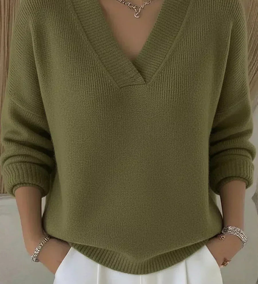 Vivelle | Relaxed V-Neck Sweater