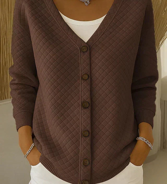 Rosemary | Diamond Quilted Button Cardigan