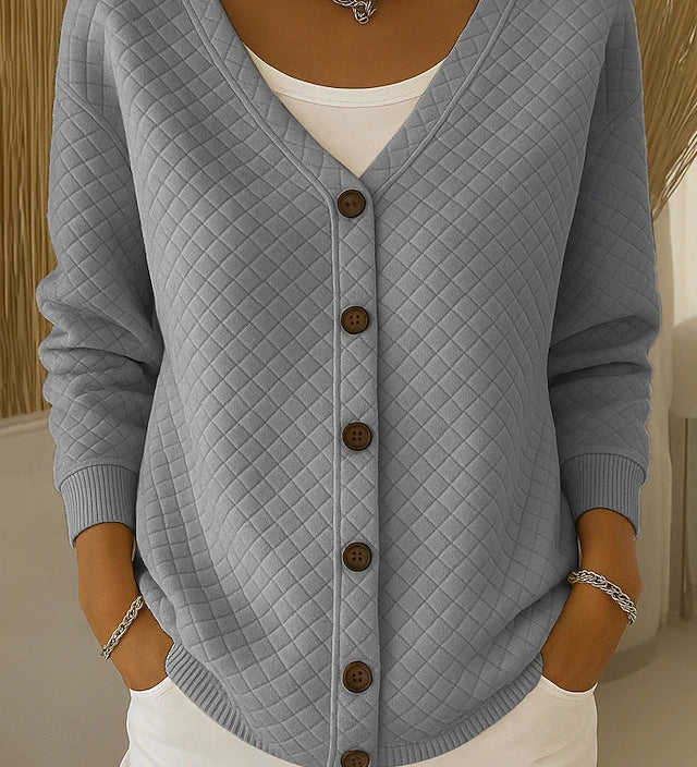 Rosemary | Diamond Quilted Button Cardigan