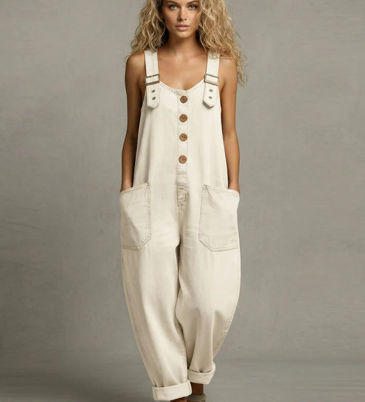 Elizabeth | Pocketed Denim Overalls