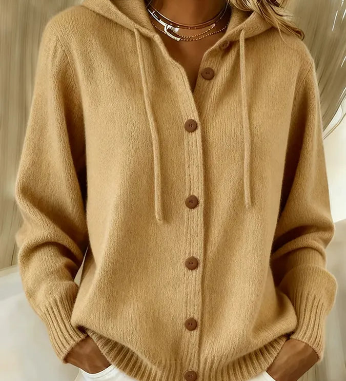Judith | Hooded Button-Front Cardigan