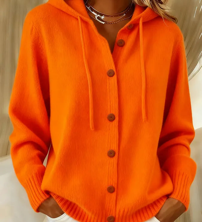 Judith | Hooded Button-Front Cardigan