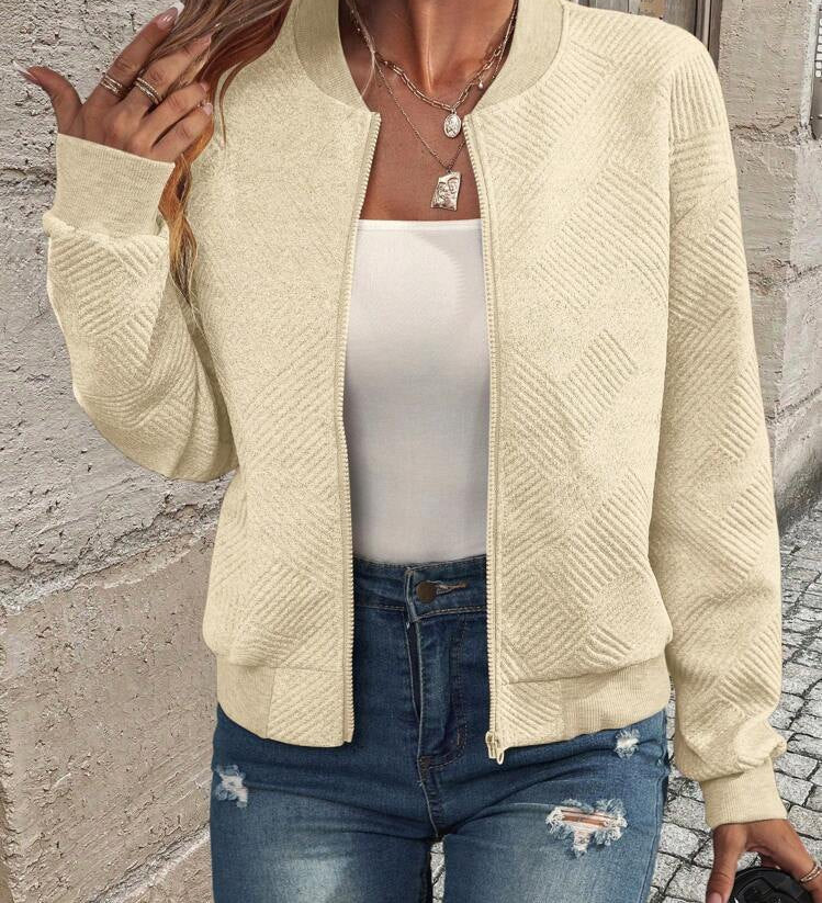 Kayla | Textured Bomber Jacket
