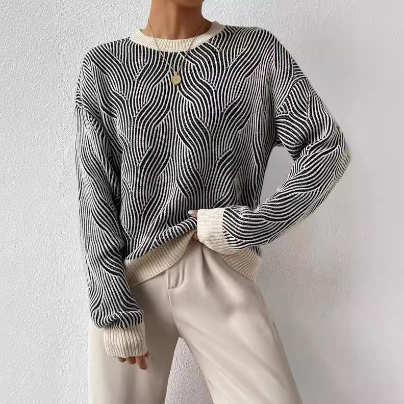 Irene | Oversized Wave-Knit Sweater