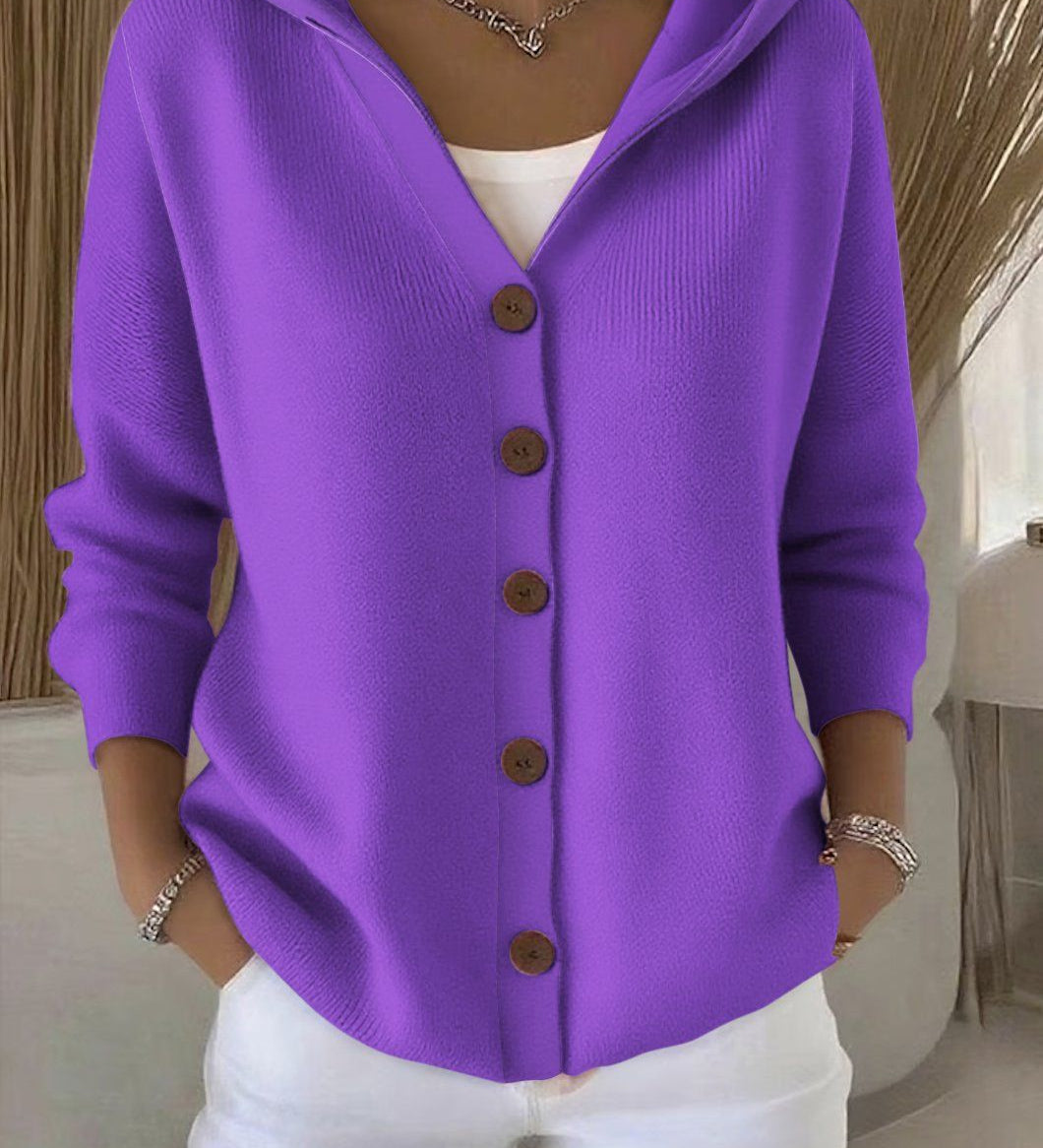 Darienne | Hooded Button-Up Knit Cardigan