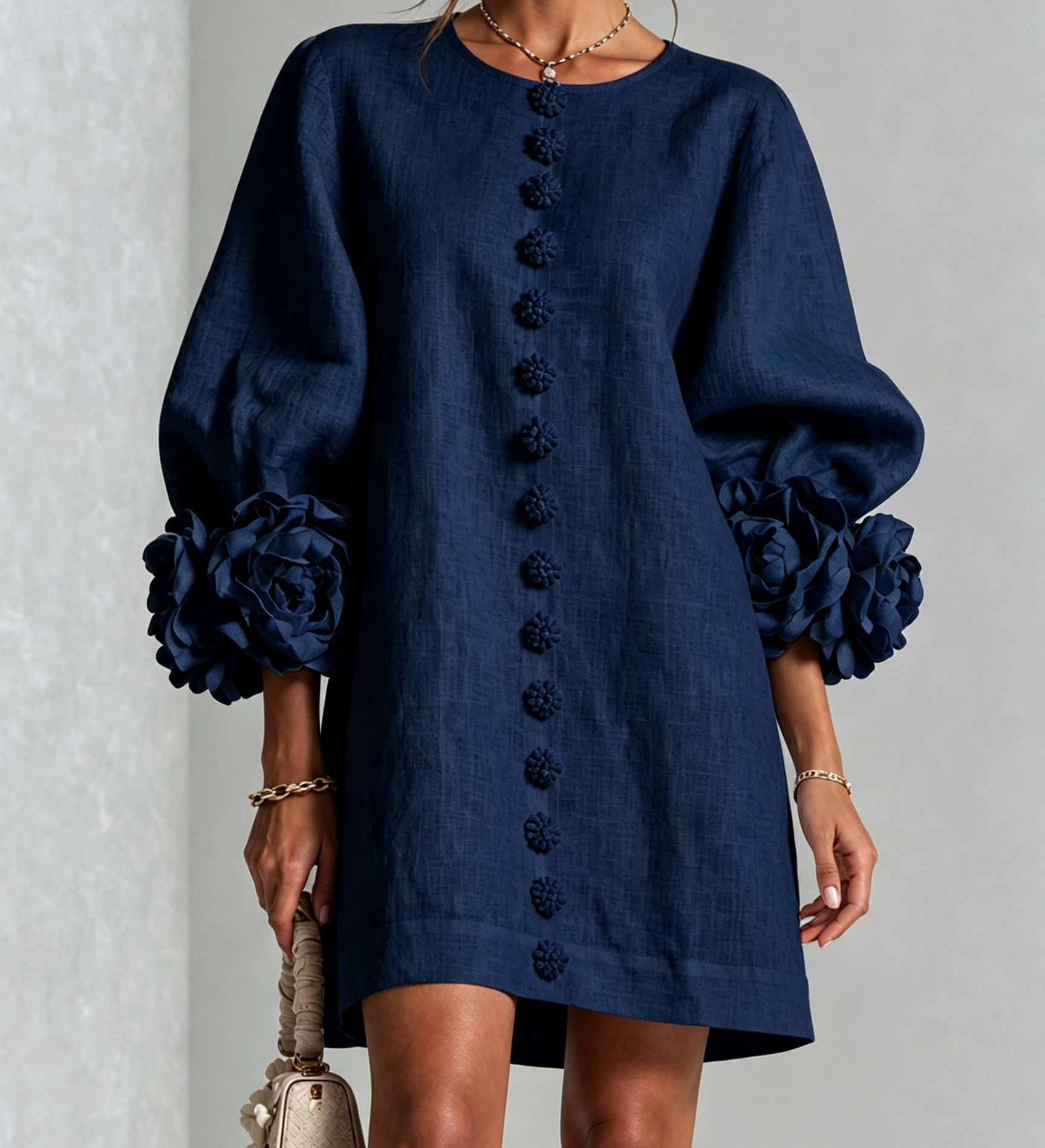 Imarie | Floral Cuff Mini Dress