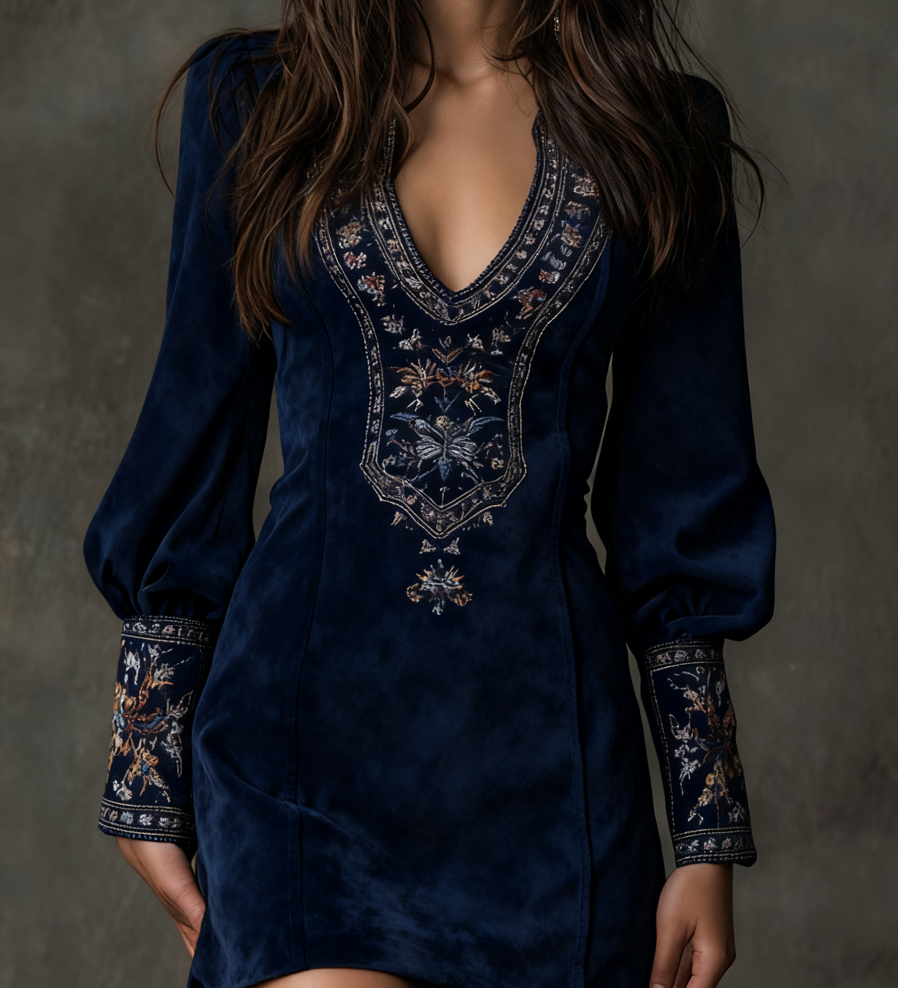 Erizza | Suede-Effect Short Dress