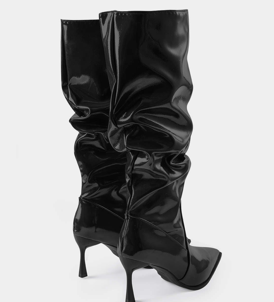 Faux Leather Pointed Toe Boots