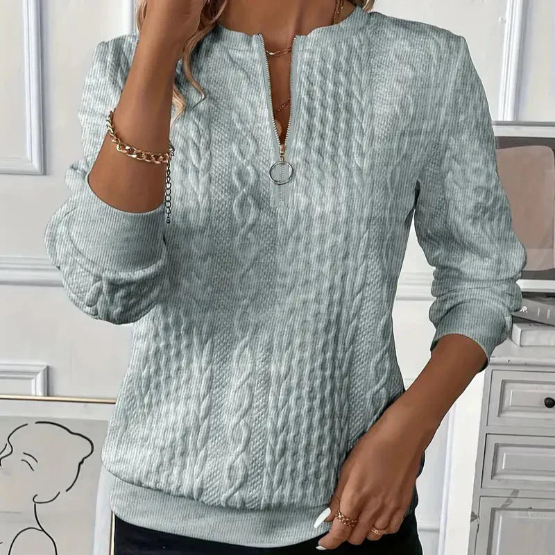 Elke | Zip-Front Knit Sweater
