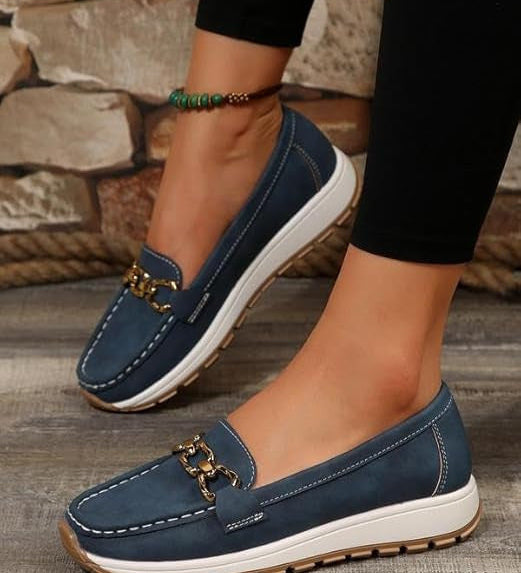 Ella | Flat Buckle Loafers