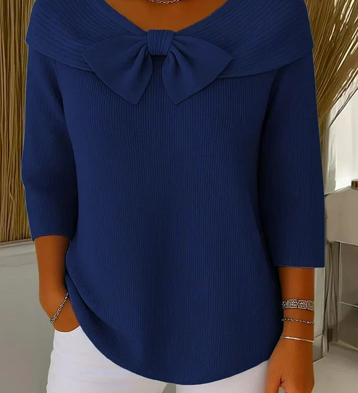 Tivella | Sweater with Bow and Round Neckline