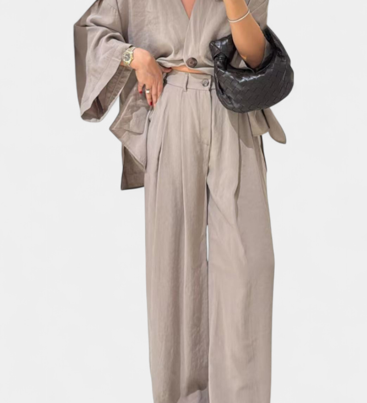Eli | V-Neck Top with Straight-Leg Set