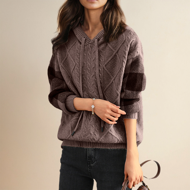 Emily | Cable-Knit Hooded Sweater