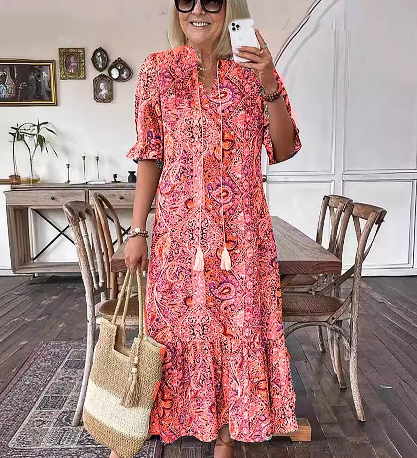 Gene | Boho Grace Midi Dress
