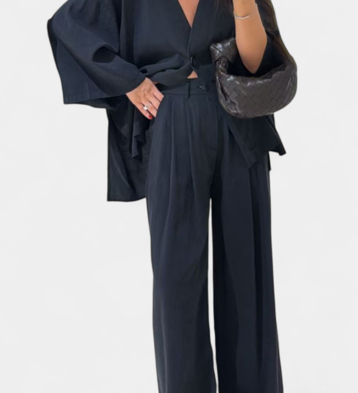 Eli | V-Neck Top with Straight-Leg Set