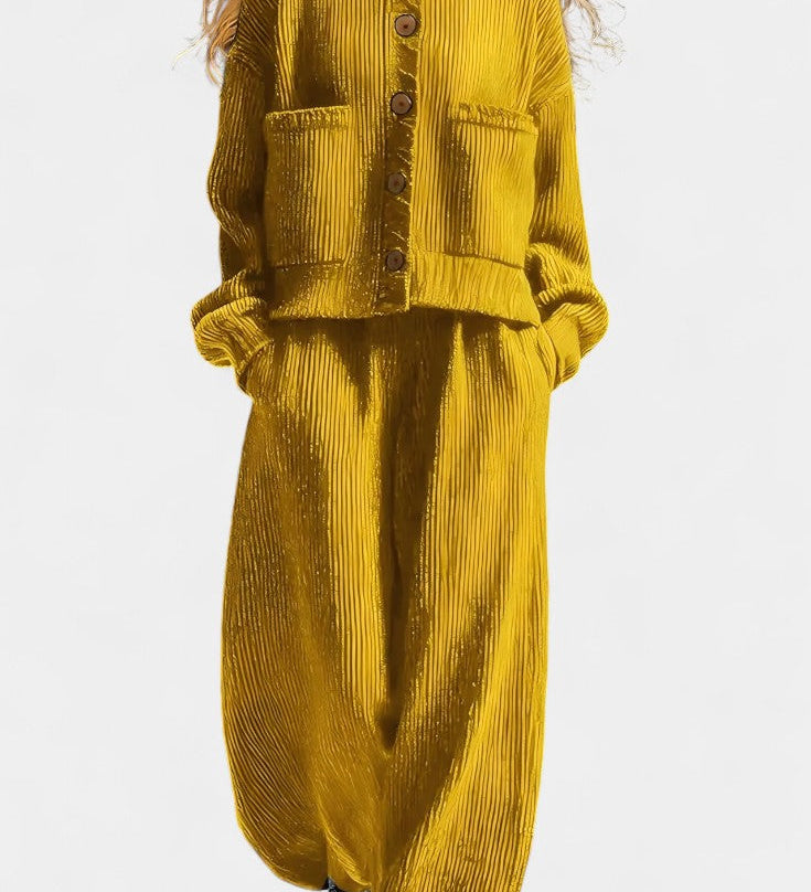 Magali Knit Cardigan & Wide-Leg Pants Ensemble