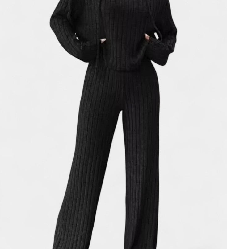 Federica Striped Knit Hoodie and Pants Set