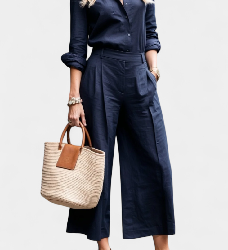 Sabina | Flowing Top and Capri Trousers Set