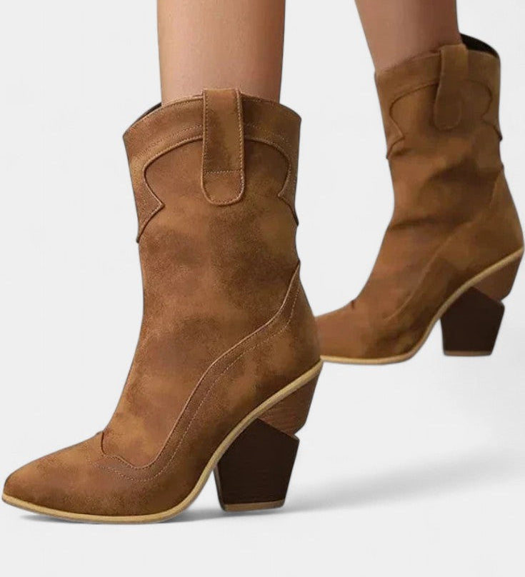 Leather Western Ankle Boot