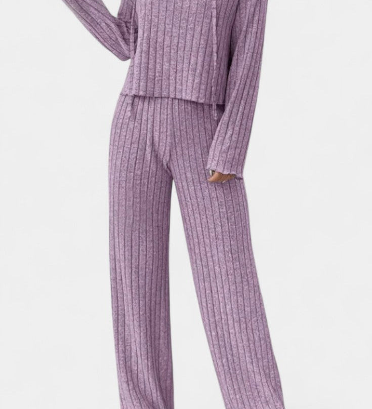 Federica Striped Knit Hoodie and Pants Set