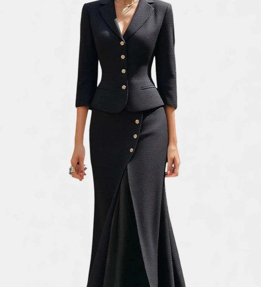 Natalina | Tailored Suit with Flowing Long Skirt