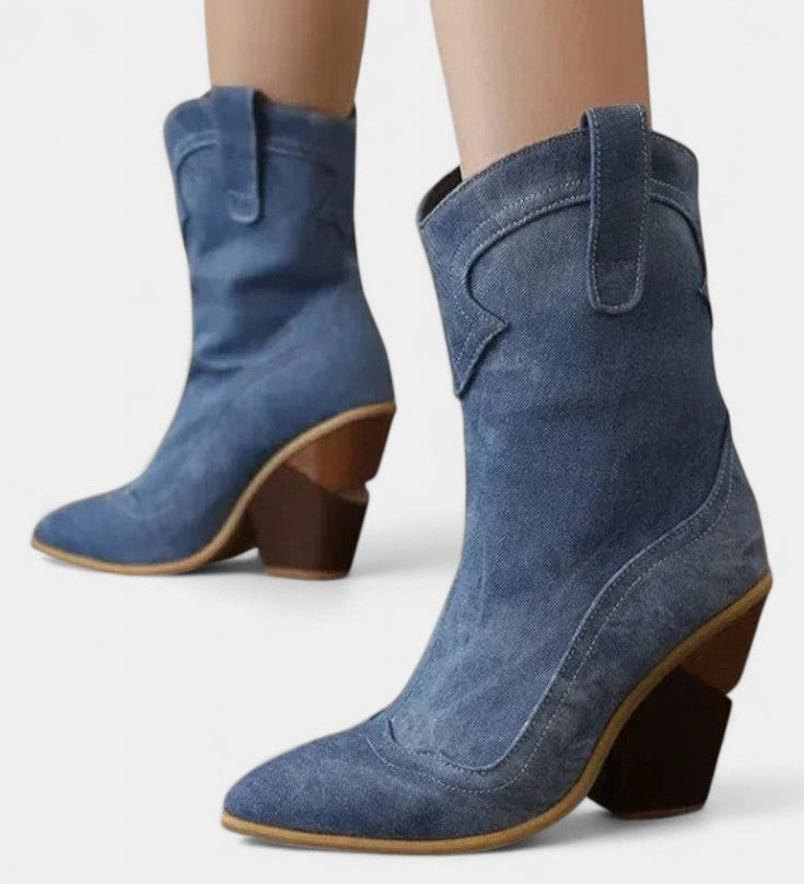 Leather Western Ankle Boot