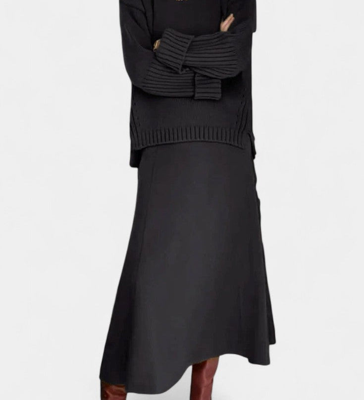 Patricia High Neck Sweater and Ribbed Maxi Skirt Set