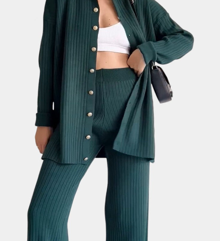 Striped Jacquard Knit Set