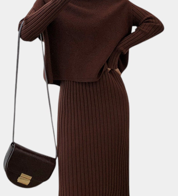 Alectra Modern Silhouette Two-Piece Knit Ensemble