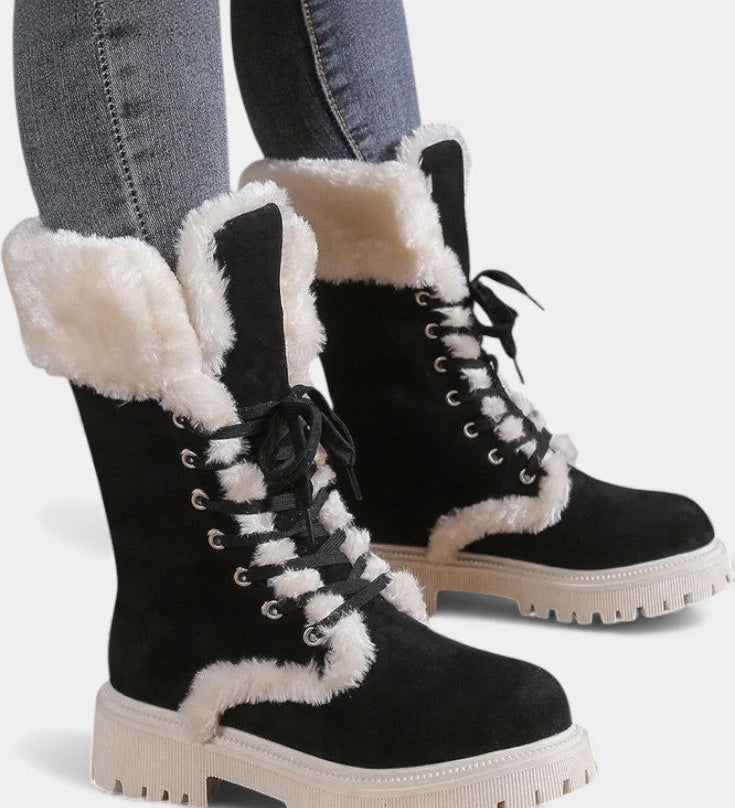 Léonce | Lace-Up Fur Boots